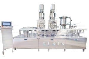 Double Head Powder Filling and Rubber Stoppering Machine